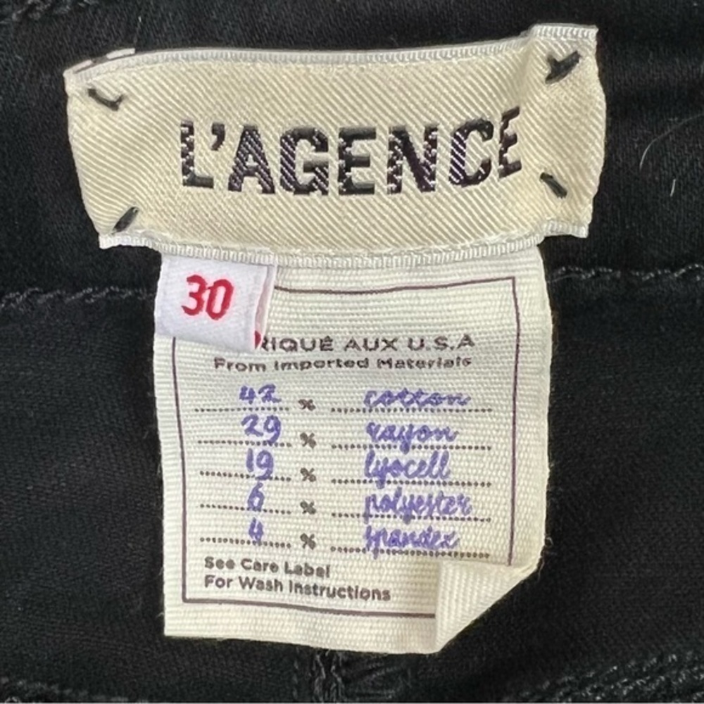 L’AGENCE Margot Crystal Tux Stripe Skinny Jeans in Noir - sz 30 - Picture 9 of 11